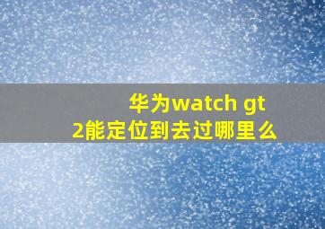 华为watch gt2能定位到去过哪里么